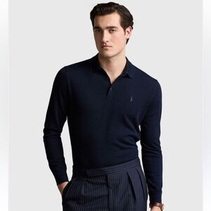 Polo by Ralph Lauren Black Sweater with Green Emblem